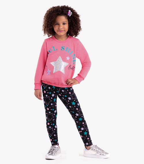 Conjunto Infantil Blusão Com Legging Rovi Kids Rosa