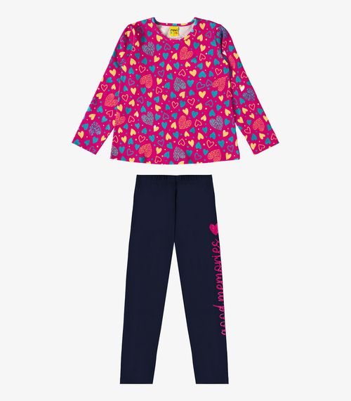 Conjunto Infantil Blusa Com Legging Rovi Kids Rosa