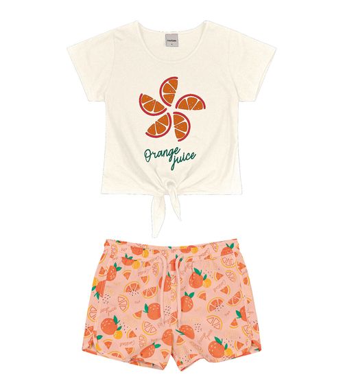 Conjunto Infantil Feminino Orange Rovitex Kids Bege