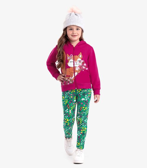 Conjunto Infantil Jaqueta Com Legging Rovi Kids Rosa