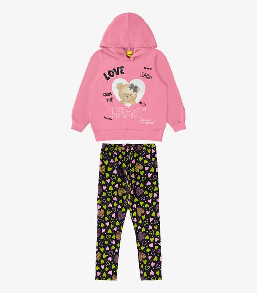 Conjunto Infantil Blusão Com Legging Rovi Kids Rosa