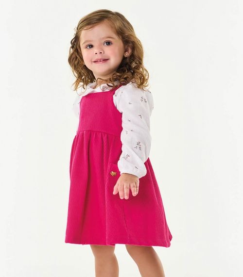 Conjunto Infantil Blusa Com Salopete Trick Nick Rosa