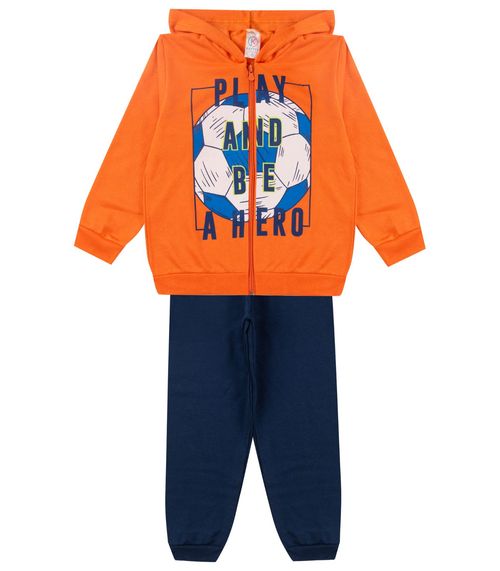 Conjunto Infantil Menino Com Jaqueta Select Laranja