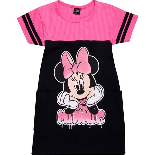 Vestido Manga Curta Infantil Minnie Preto - Disney