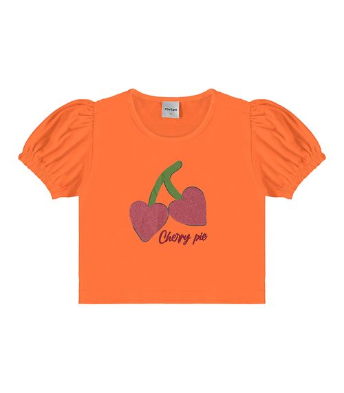 Blusa Infantil Feminina Cherry Rovi Kids Laranja