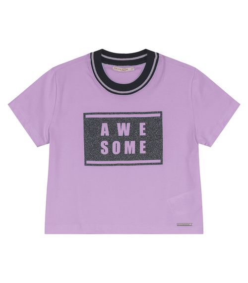 Blusa Cropped Infantil Trick Nick Roxo