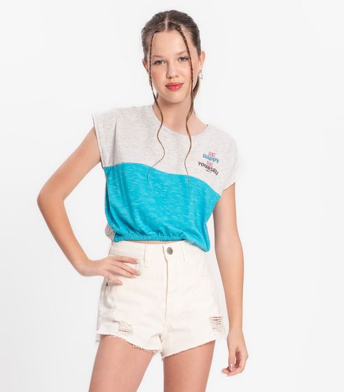 Blusa Juvenil Em Meia Malha Minty Cinza