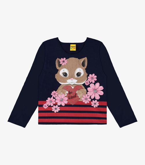 Blusa Infantil Manga Longa Rovi Kids Azul