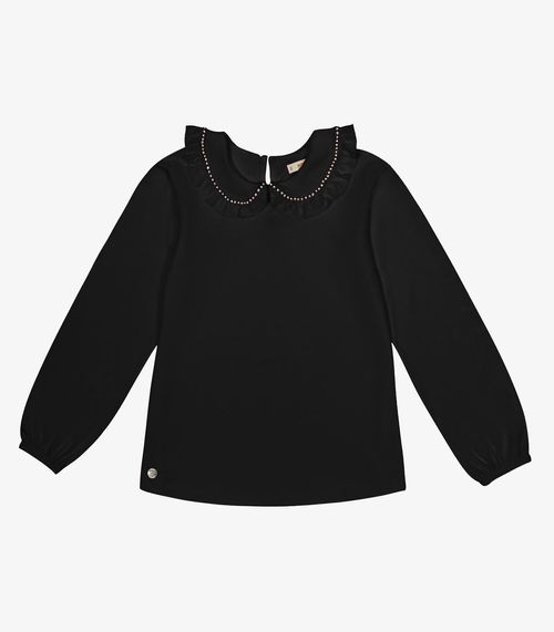 Blusa Manga Longa Infantil Feminina Trick Nick Preto