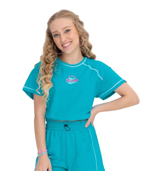 Blusa Juvenil  Em Meia Malha Minty Verde