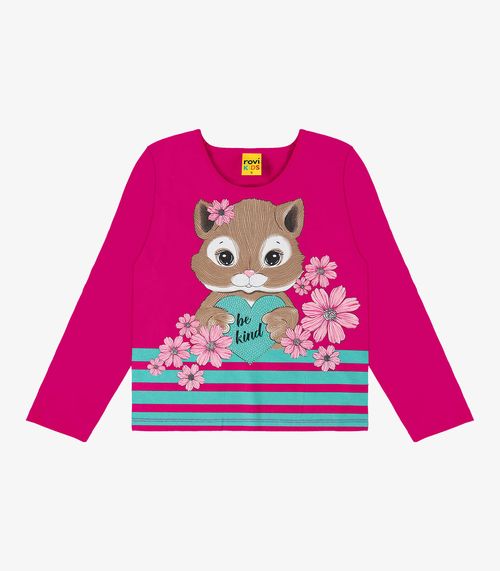 Blusa Infantil Manga Longa Rovi Kids Rosa