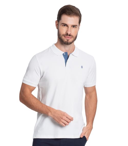 Polo Masculina Piquet Diametro Branco