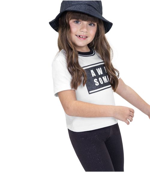 Blusa Cropped Infantil Trick Nick Branco