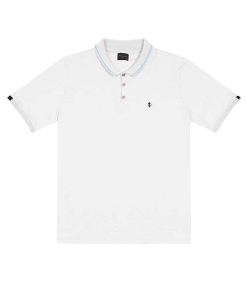 Camisa Polo Masculina Em Cotton Dimatro Branco