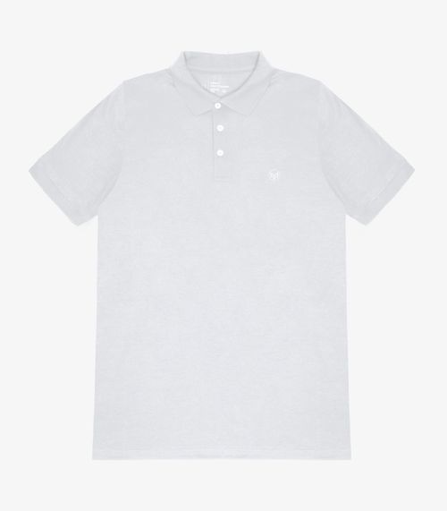 Camisa Polo Básica Plus Size MMT Branco