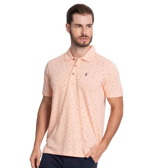 Polo Masculina Triângulos Piquet Diametro Rosa