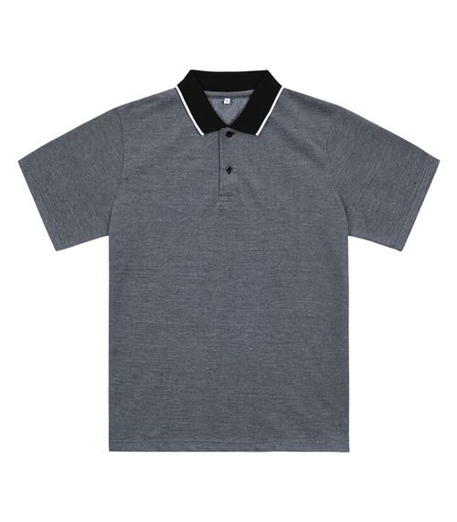 Camisa Polo Masculina Em Piquet Diametro Preto