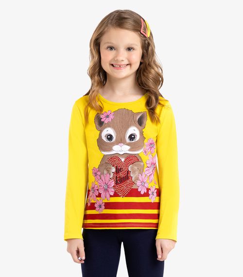 Blusa Infantil Manga Longa Rovi Kids Amarelo