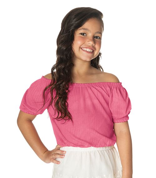 Blusa Ciganinha Infantil Rovitex Kids Rosa