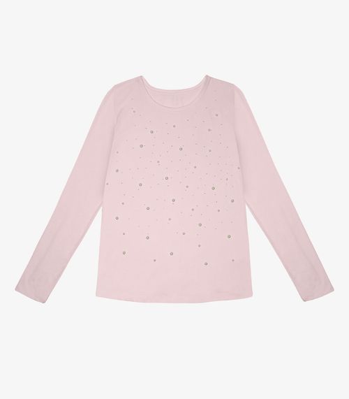 Blusa Infantil Feminina Manga Longa Trick Nick Rosa