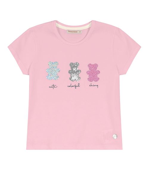 Blusa Infantil Com Estampa De Urso Trick Nick Rosa