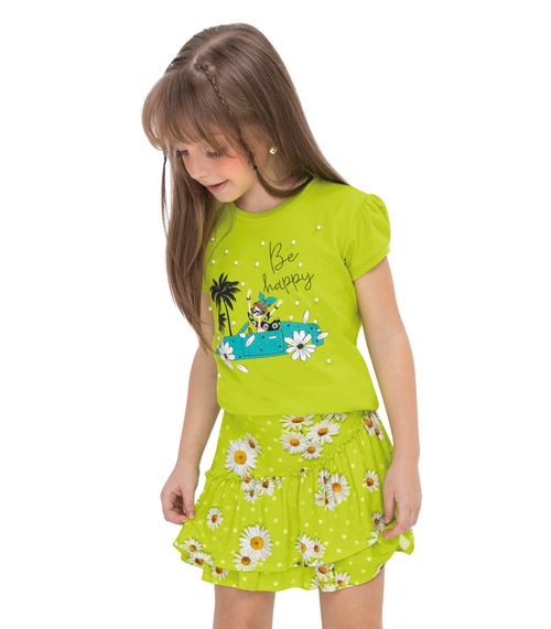 Blusa Infantil Feminina Em Cotton Leve Trick Nick Verde