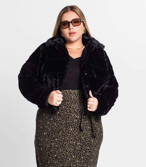 Jaqueta Feminina Plus Size Secret Glam Preto