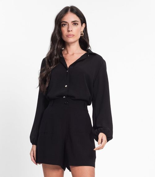 Camisa Feminina Manga Longa Rovitex Preto