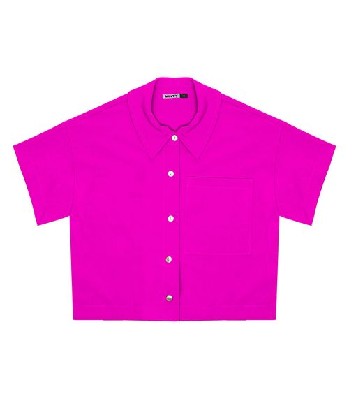 Camisa Juvenil Feminina Com Bolso Minty Rosa