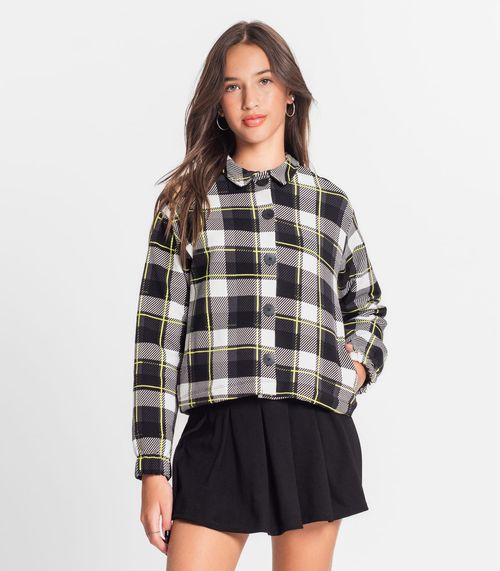 Camisa Juvenil Feminina Manga Longa Minty Preto