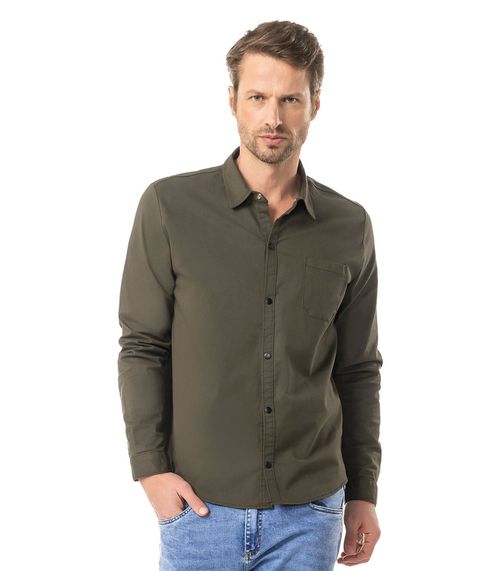 Camisa Manga Longa Sarja Diametro Verde