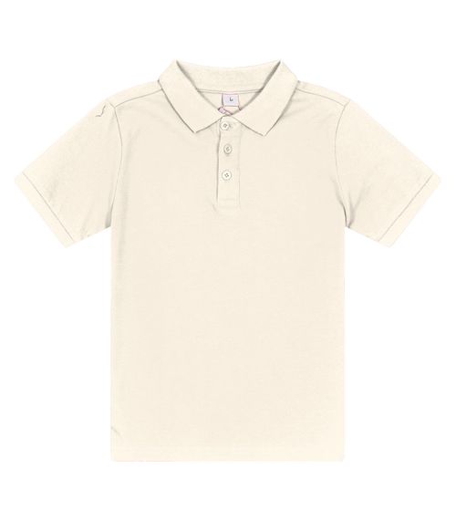 Polo Infantil Masculina Em Cotton Trick Nick Bege