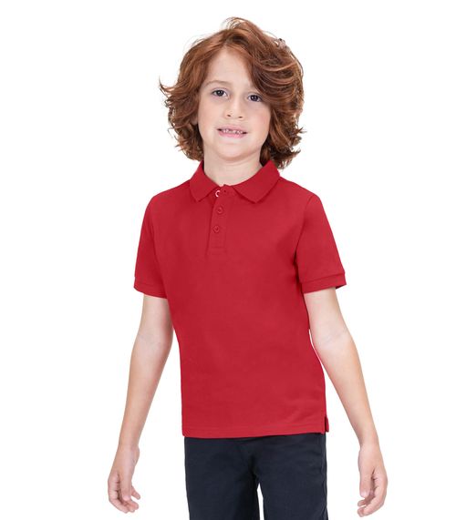 Polo Infantil Masculina Em Cotton Trick Nick Vermelho