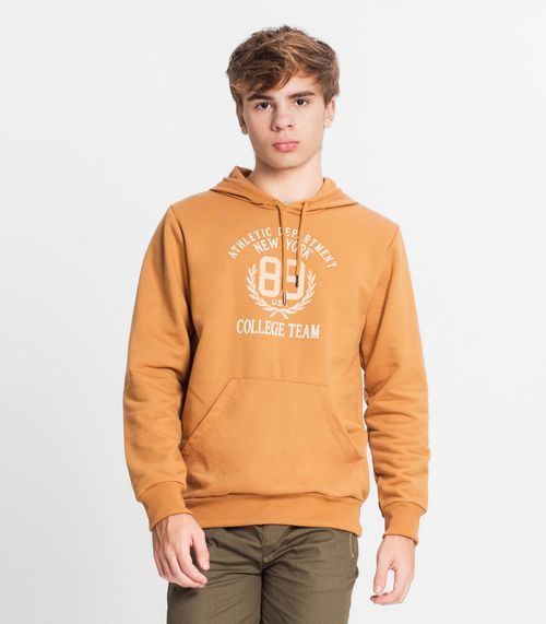 Blusão Com Capuz Juvenil Masculino Moletom Minty Marrom