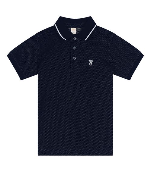 Polo Infantil Masculina Em Cotton Trick Nick Azul