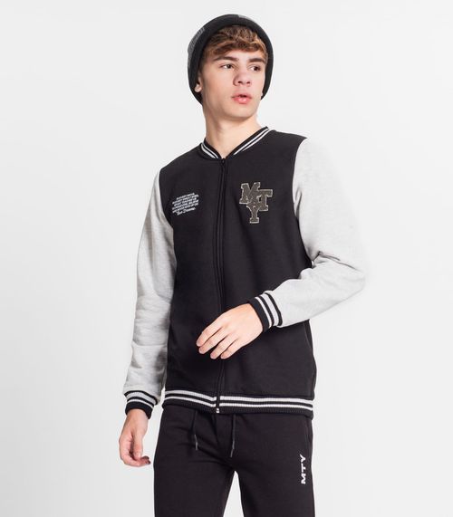 Jaqueta Juvenil Masculina Moletom Minty Preto