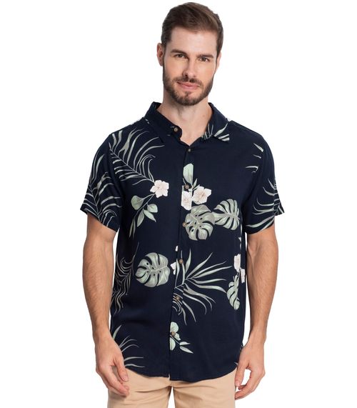 Camisa Masculina Nature Viscose Diametro Azul