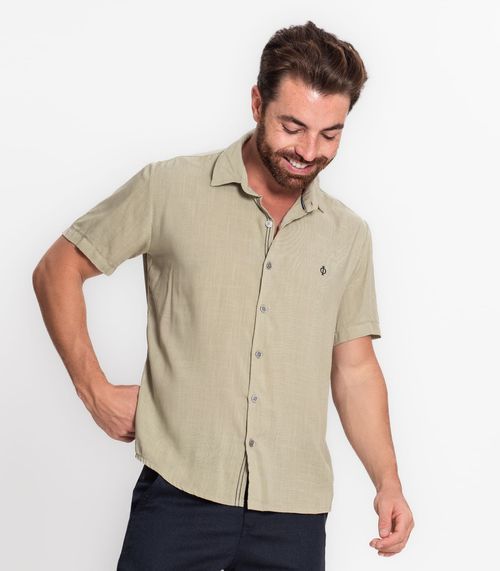 Camisa Masculina Em Viscose Slub Diametro Verde