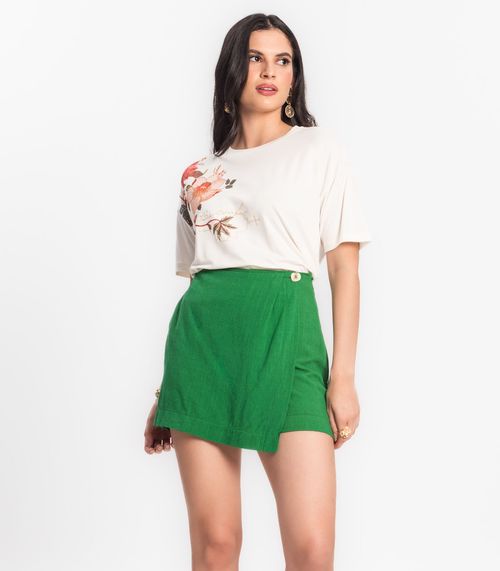 Shorts Saia Feminino Em linho Strong Endless Verde