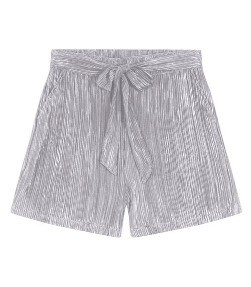 Shorts Feminino Plissado Endless Cinza