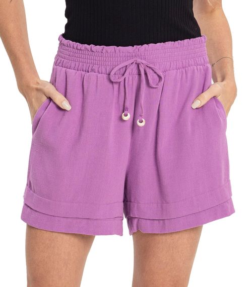 Shorts Feminino Linho Strong Endless Roxo