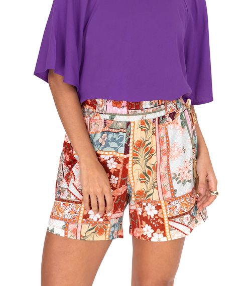 Shorts Feminino Estampado Endless Vermelho