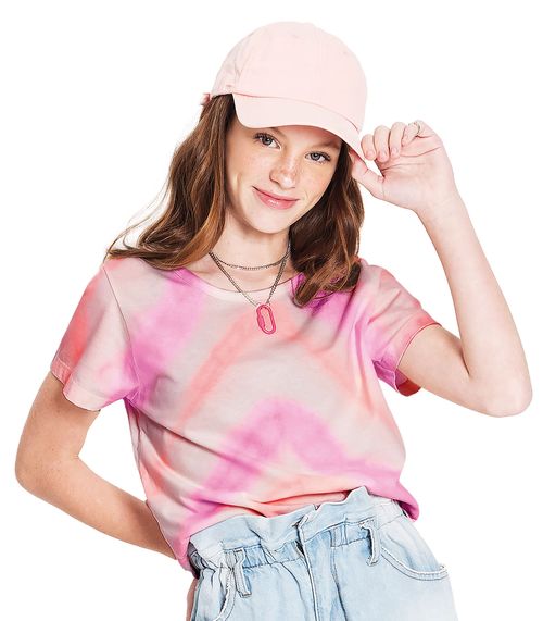 Blusa Feminina Juvenil Tie Dye Rovitex Teen Rosa