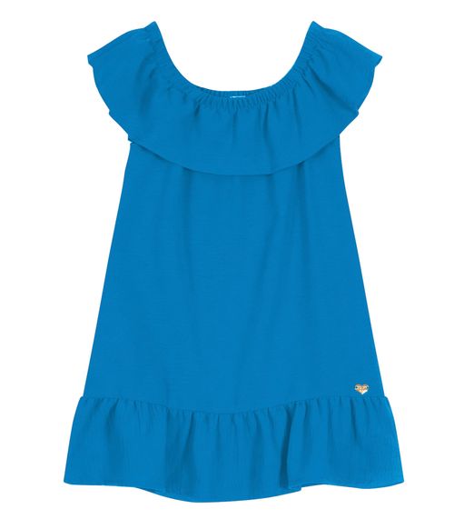 Vestido Ciganinha Com Babados Trick Nick Azul