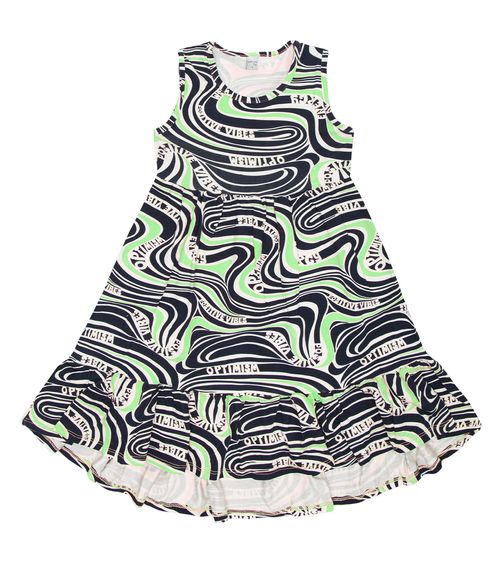 Vestido Infantil Estampado Infinita Cor Verde