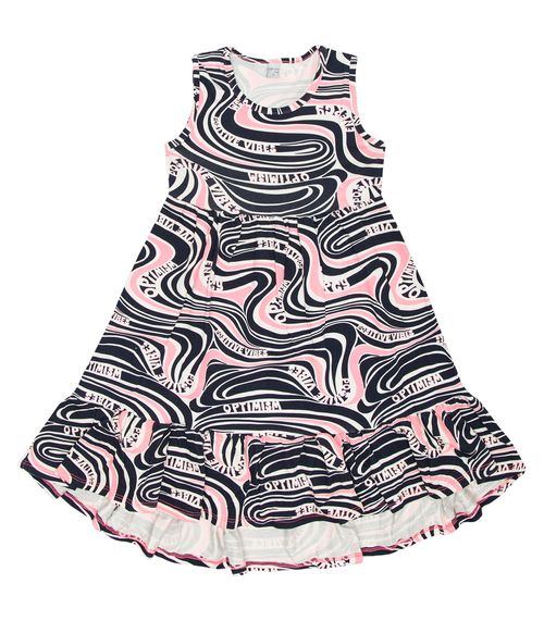 Vestido Infantil Estampado Infinita Cor Rosa