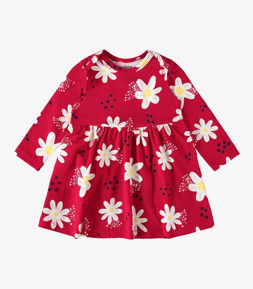 Vestido Infantil Manga Longa Rovi Kids Vermelho