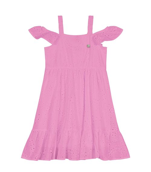 Vestido Midi Ciganinha Infantil Trick Nick Rosa