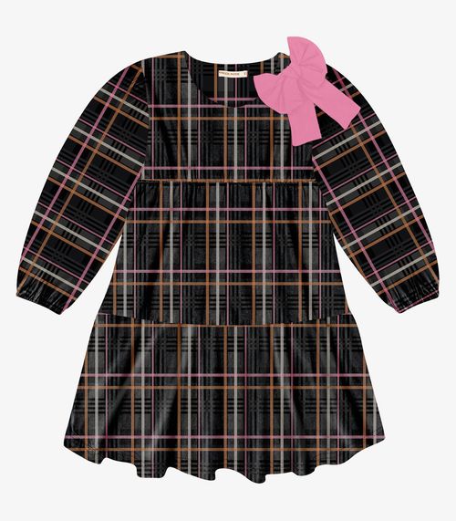 Vestido Infantil Manga Longa Trick Nick Preto