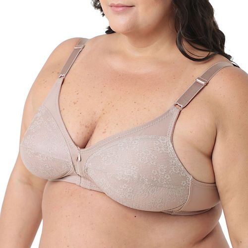 Sutiã Bege Cetinete Renda Forrada Plus Size - Demillus